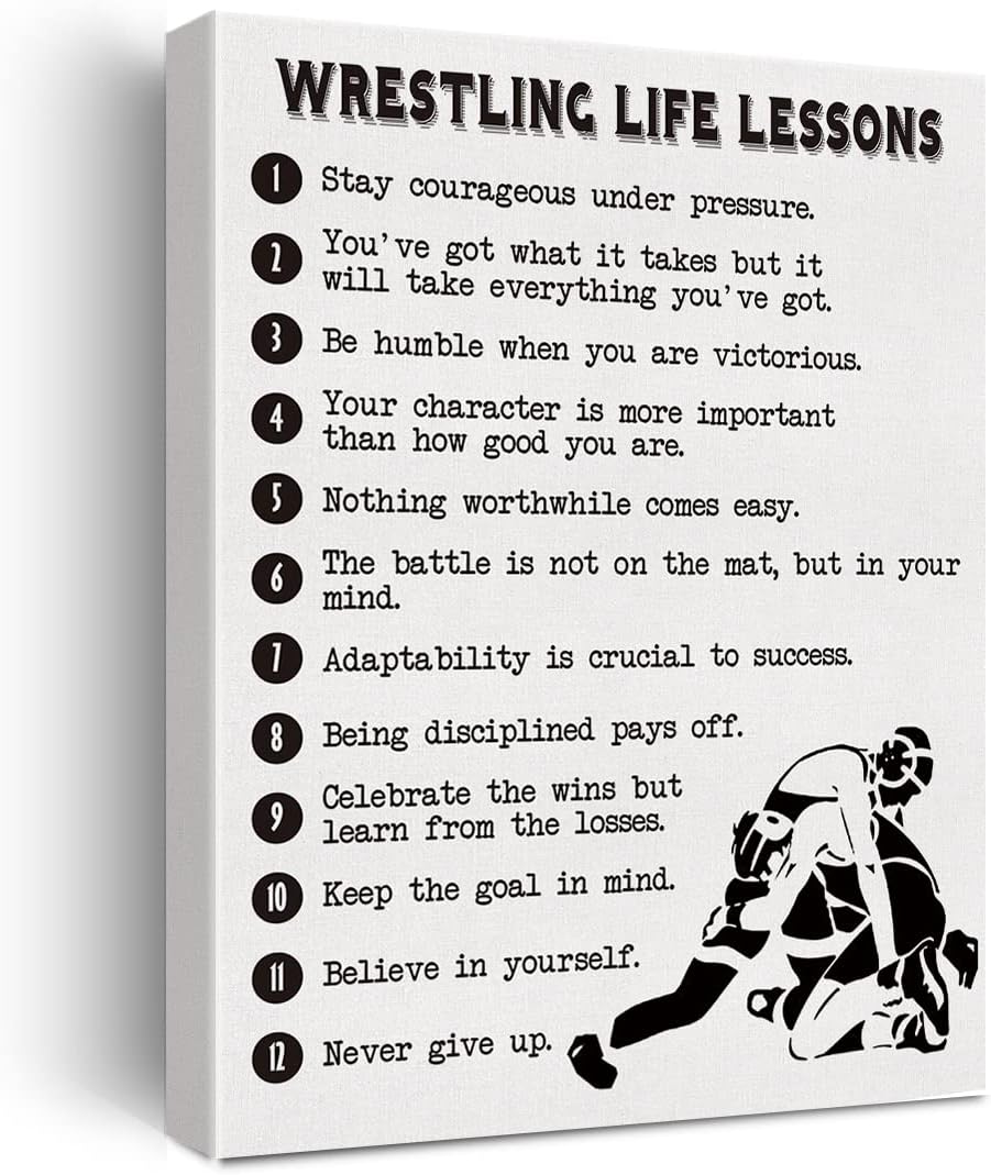 Framed Metal Canvas Wall Art — Wrestling