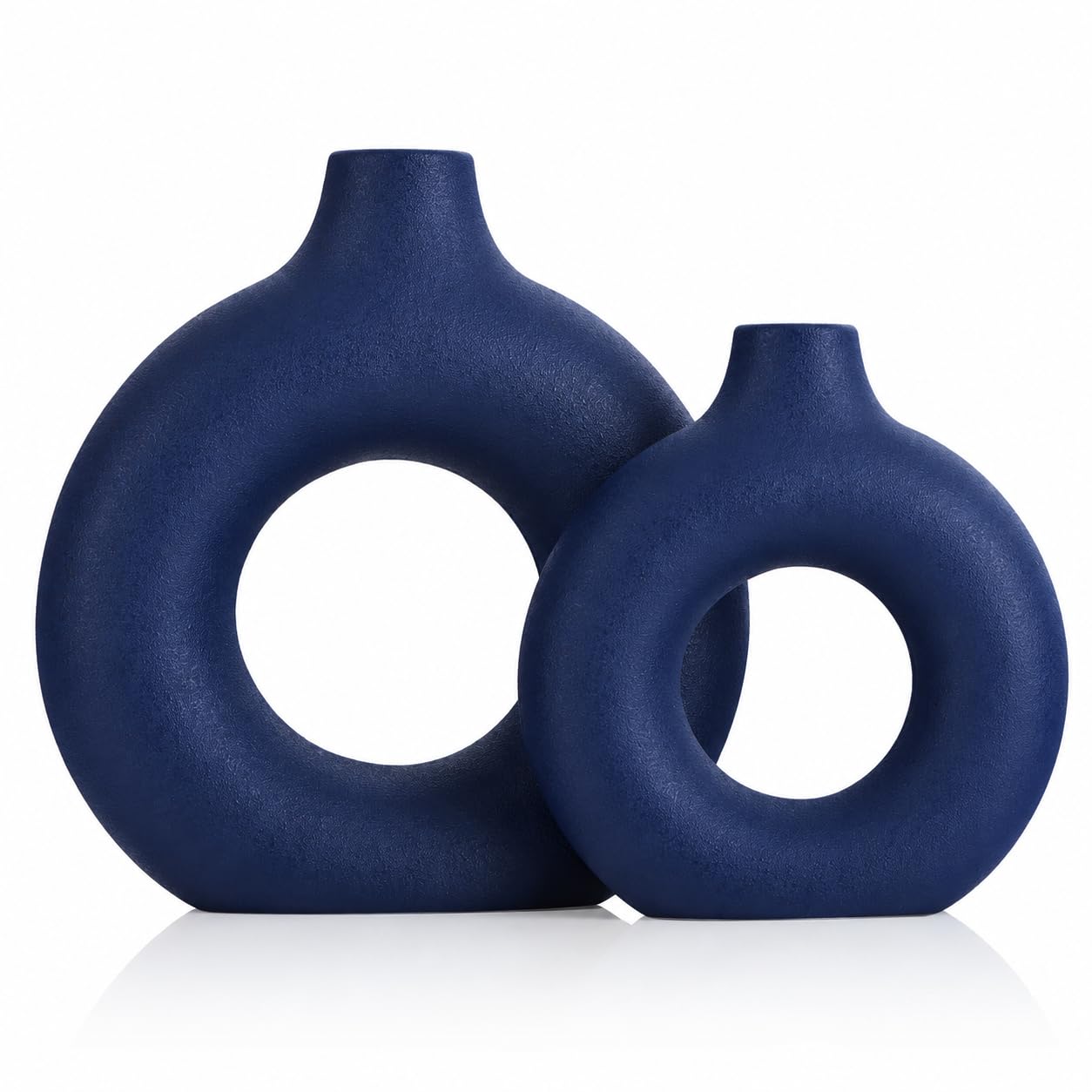 Modern Blue Vase Set — Set of 2
