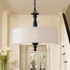 Adjustable Beige Chandelier — 4-Light
