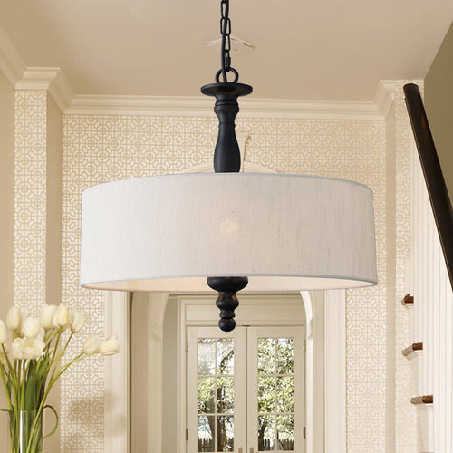 Adjustable Beige Chandelier — 4-Light