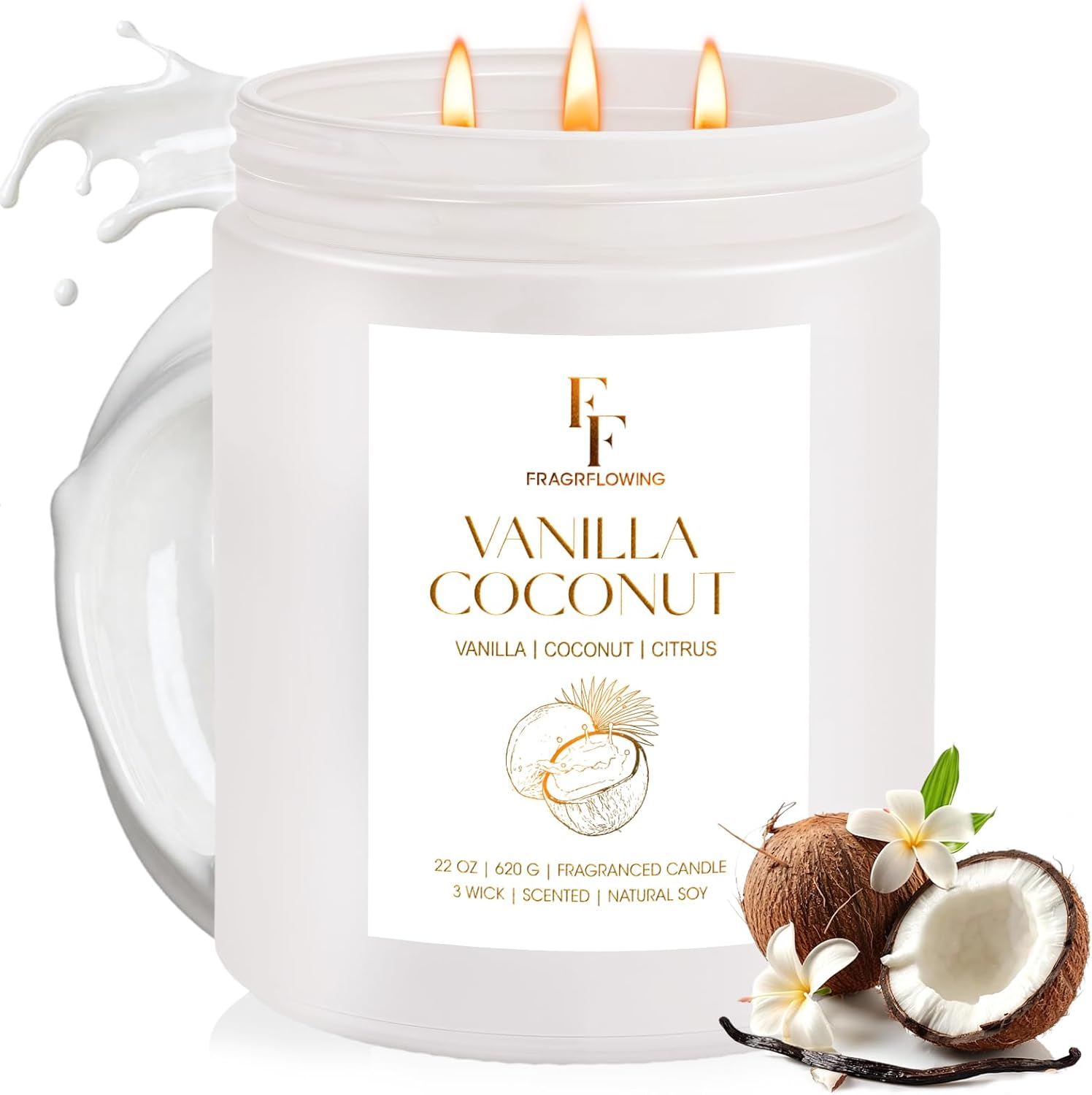 Soy Wax Scented Candle — Vanilla Coconut