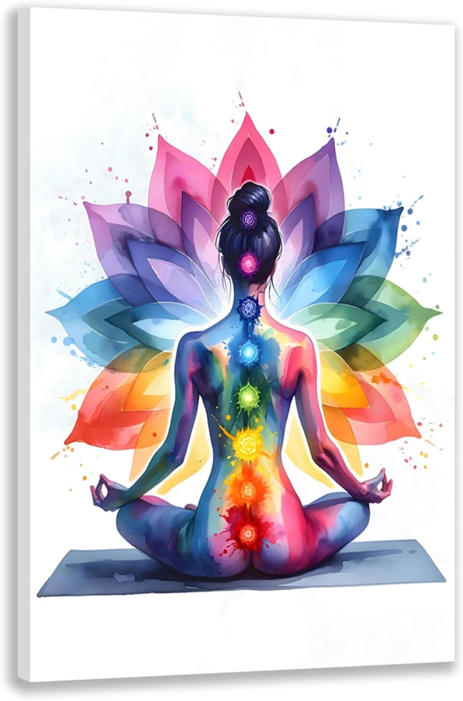 Framed Modern Black Canvas Wall Art — 16" — Colorful