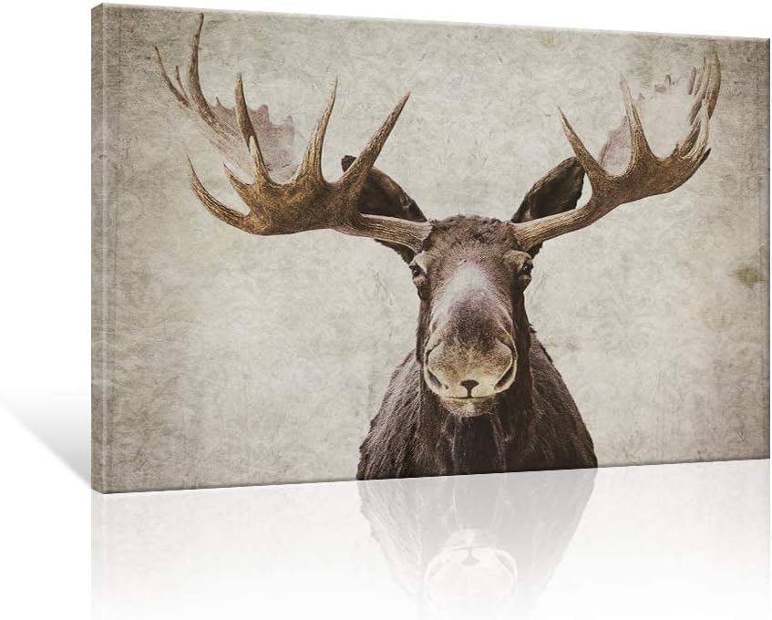 Black Canvas Wall Art — 36" — Elmer The Moose