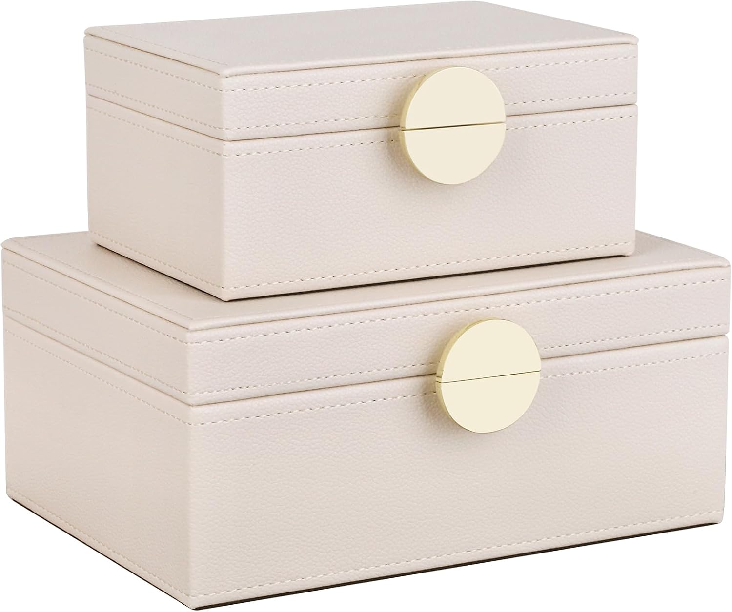Luxe Beige Storage Basket — Set of 2 — CreamWhite