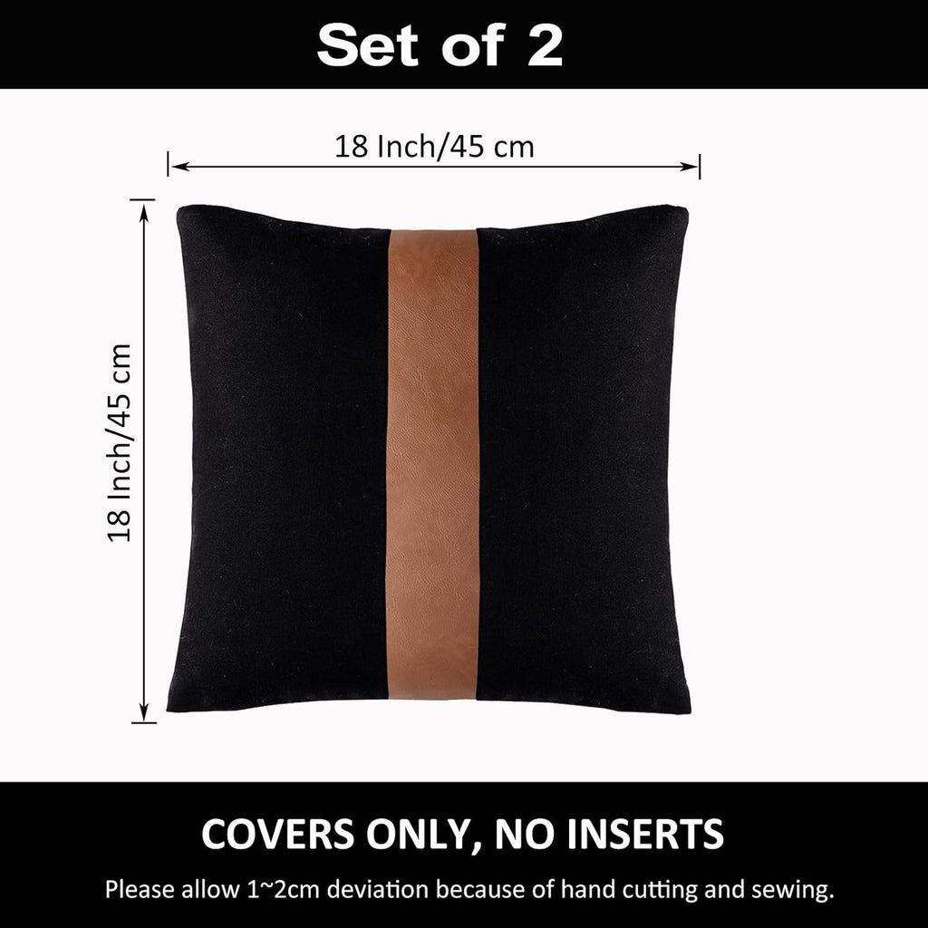 Boho Black Throw Pillow Cover — 18" - View 4