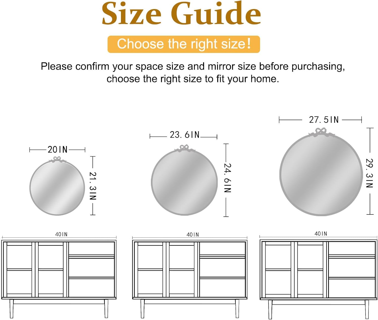 Round Luxe Metal Vanity Mirror — 23.6" - View 4