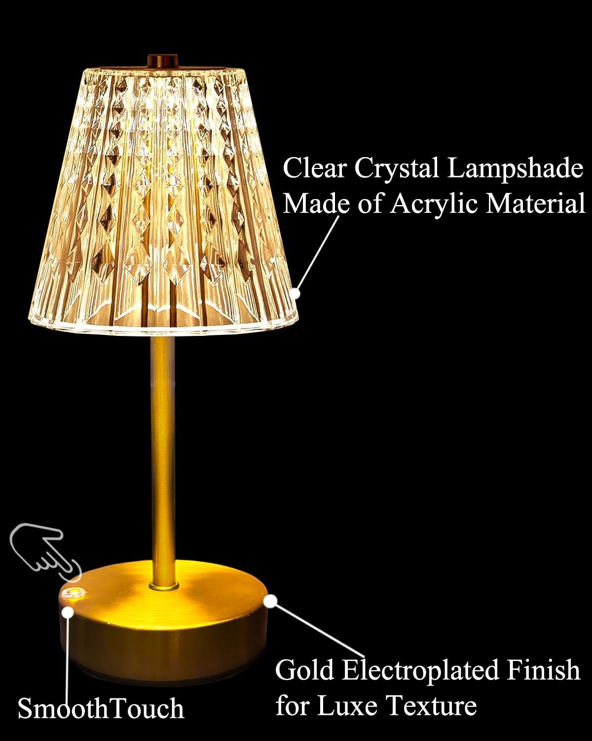 Cordless Luxe Black Table Lamp - View 8