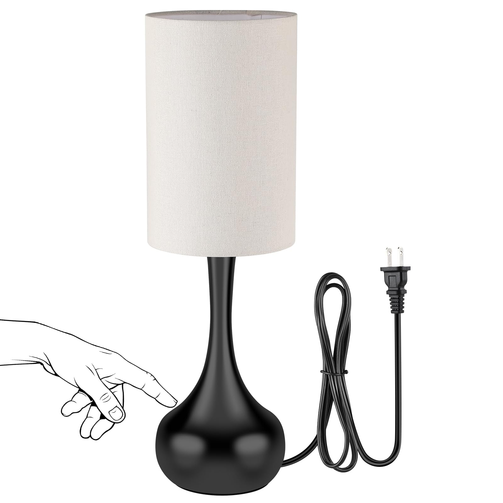 Dimmable Farmhouse Metal Bedside Lamp