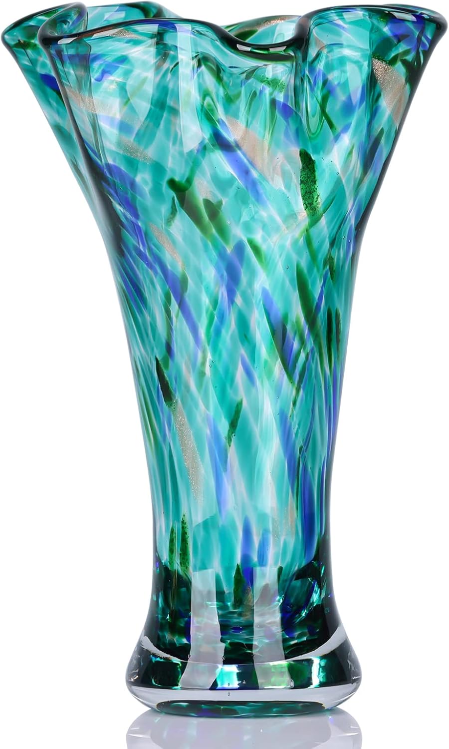Blue Flower Vase — 9.0" — Teal