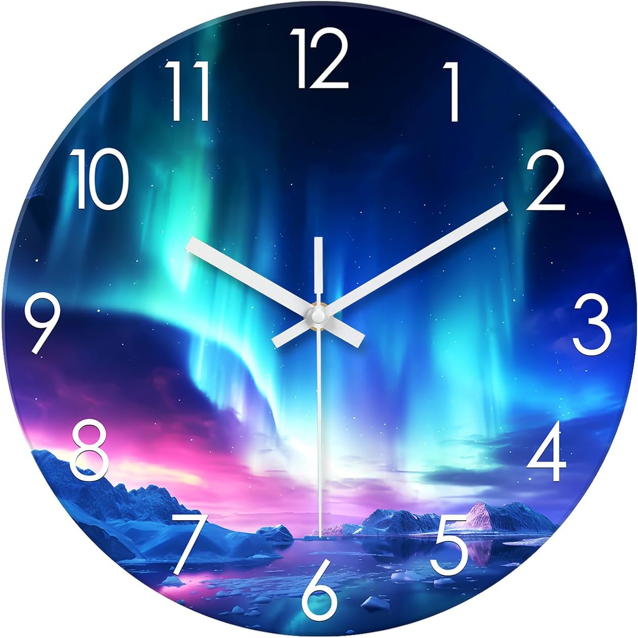 Battery Operated Modern Black Wall Clock — 16" — 12 Inch