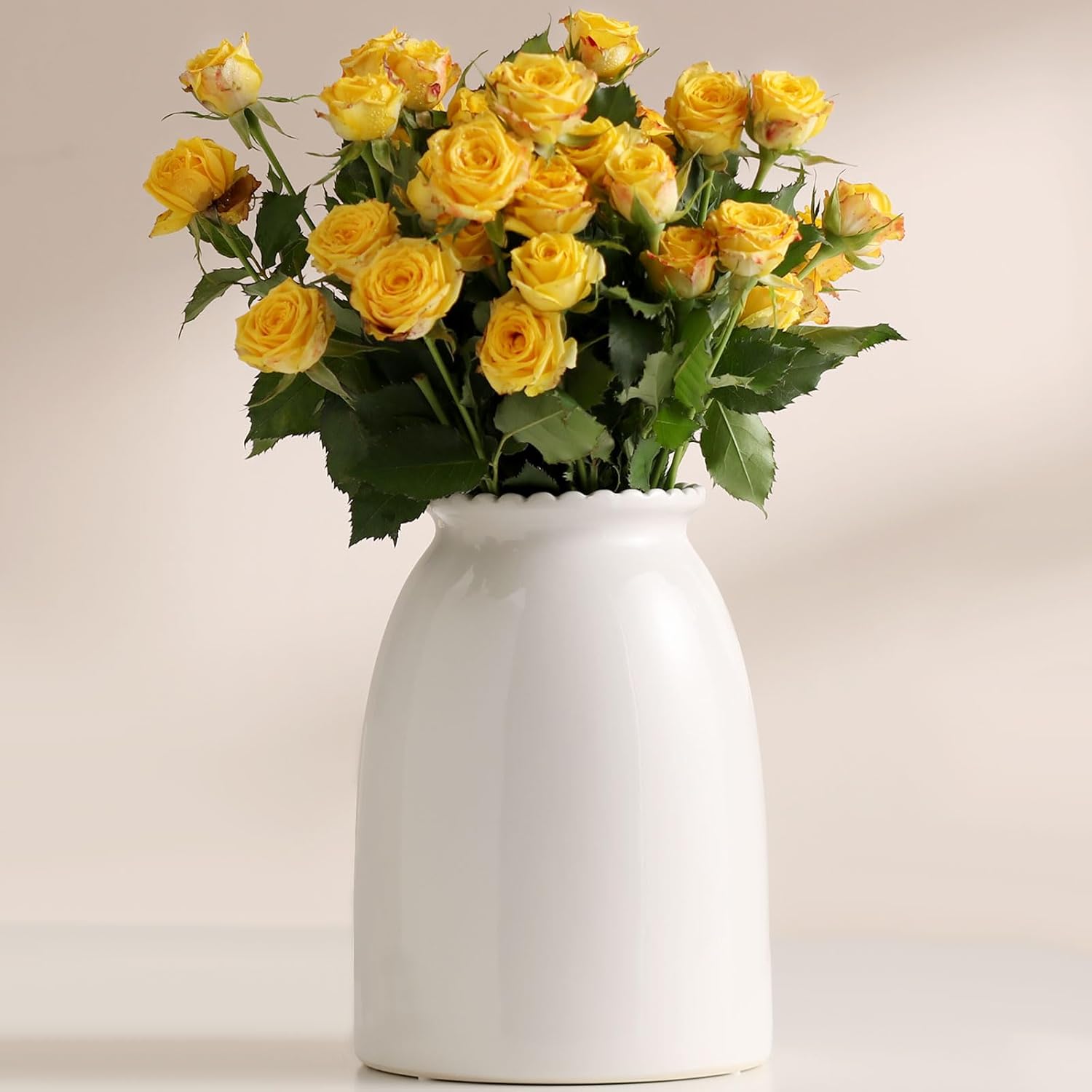 Modern Green Flower Vase — 7" — White-8.5inch