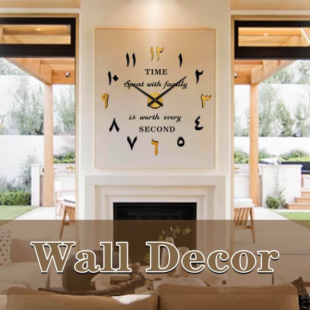 Battery Operated Luxe Black Wall Clock - View 2