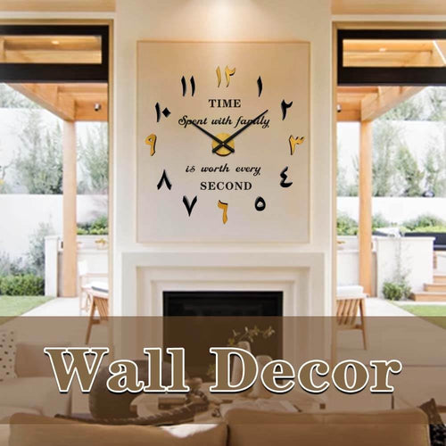 Battery Operated Luxe Black Wall Clock - View 2