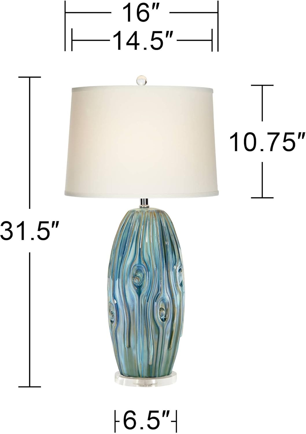 Oval Modern Ceramic Table Lamp — 31" - View 4