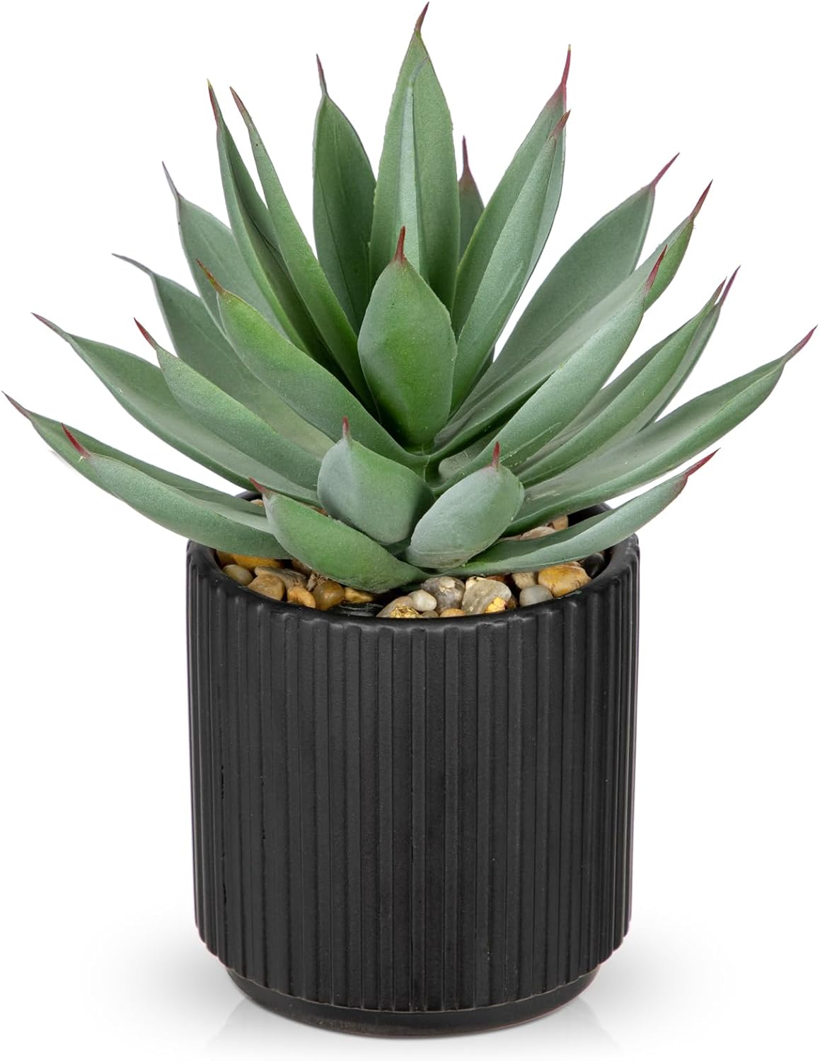 Farmhouse Black Faux Plant — Aloe-black Ceramic Pot