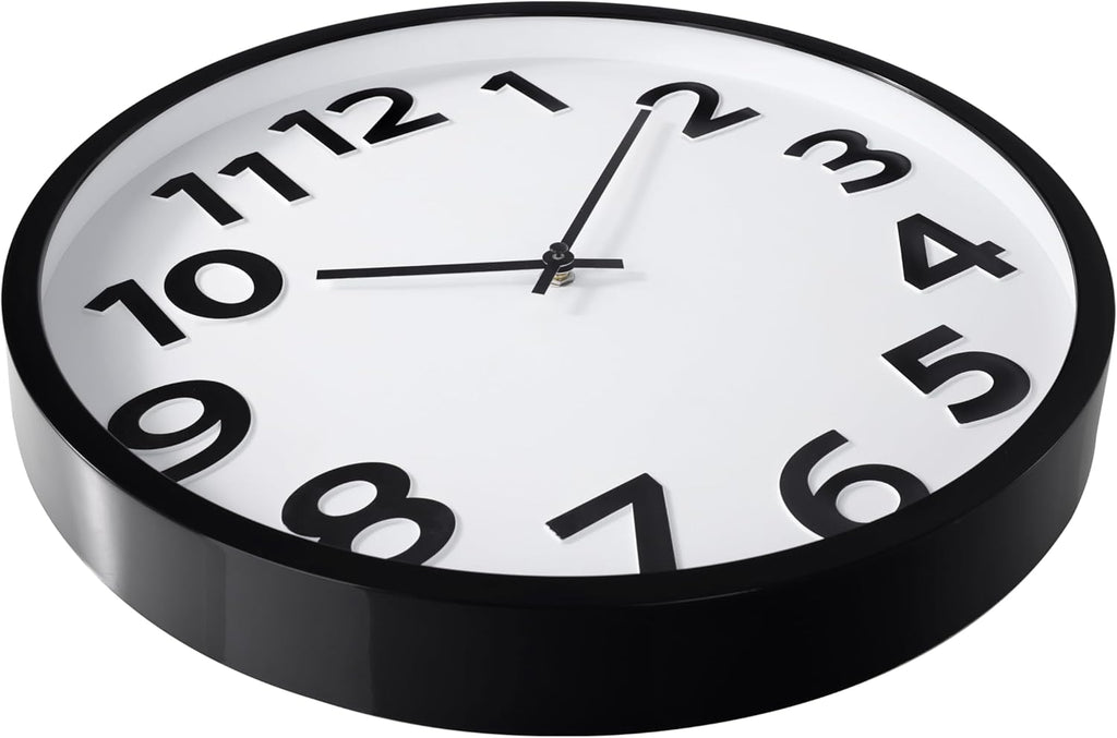 Battery Operated Modern Black Wall Clock — 16" - View 7