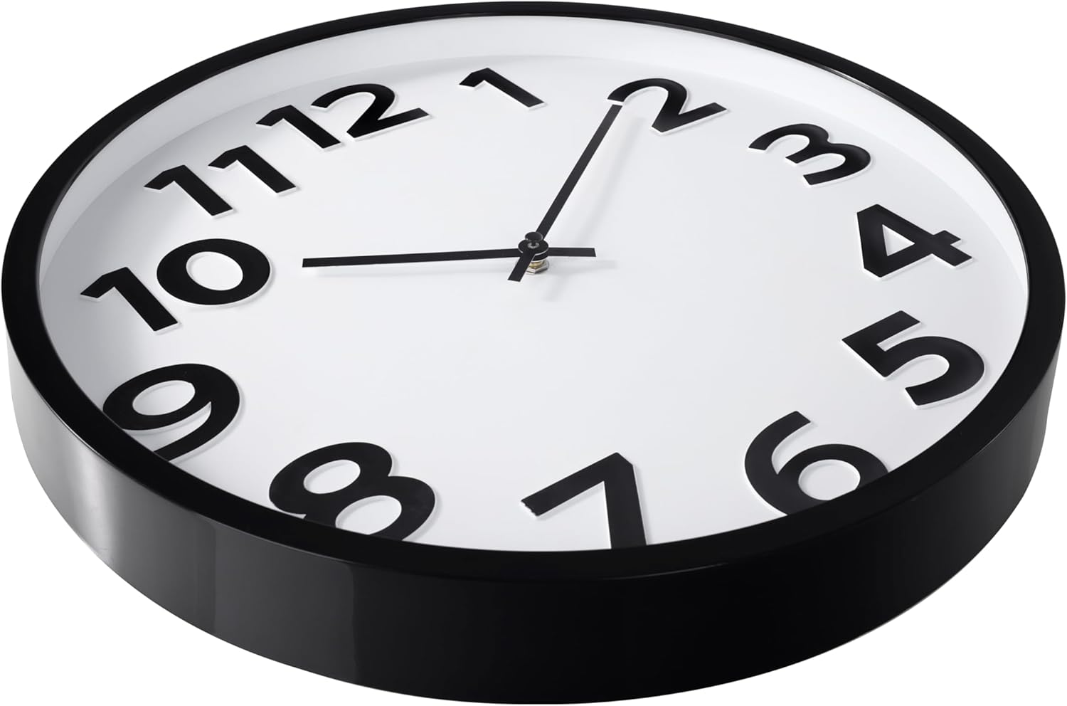 Battery Operated Modern Black Wall Clock — 16" - View 7