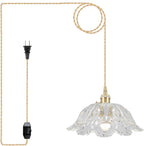 Blue Pendant Light — 11" — Flowers Transparent