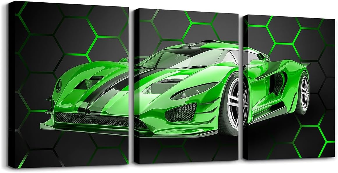 Modern Black Canvas Wall Art — 12" — Jungle Green