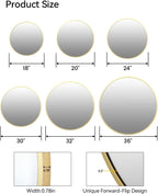 Round Farmhouse Black Wall Mirror — 30.1" - View 4