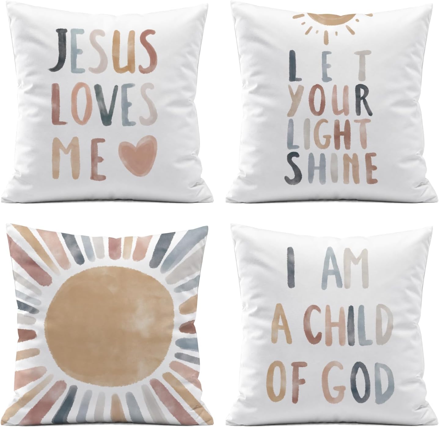 Boho Black Throw Pillow Cover — 18" — Sun Jesus Loves Me