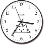Battery Operated Purple Wall Clock — 8" — 2126-white Cat