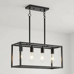 Adjustable Farmhouse Black Chandelier — 4-Light - View 2
