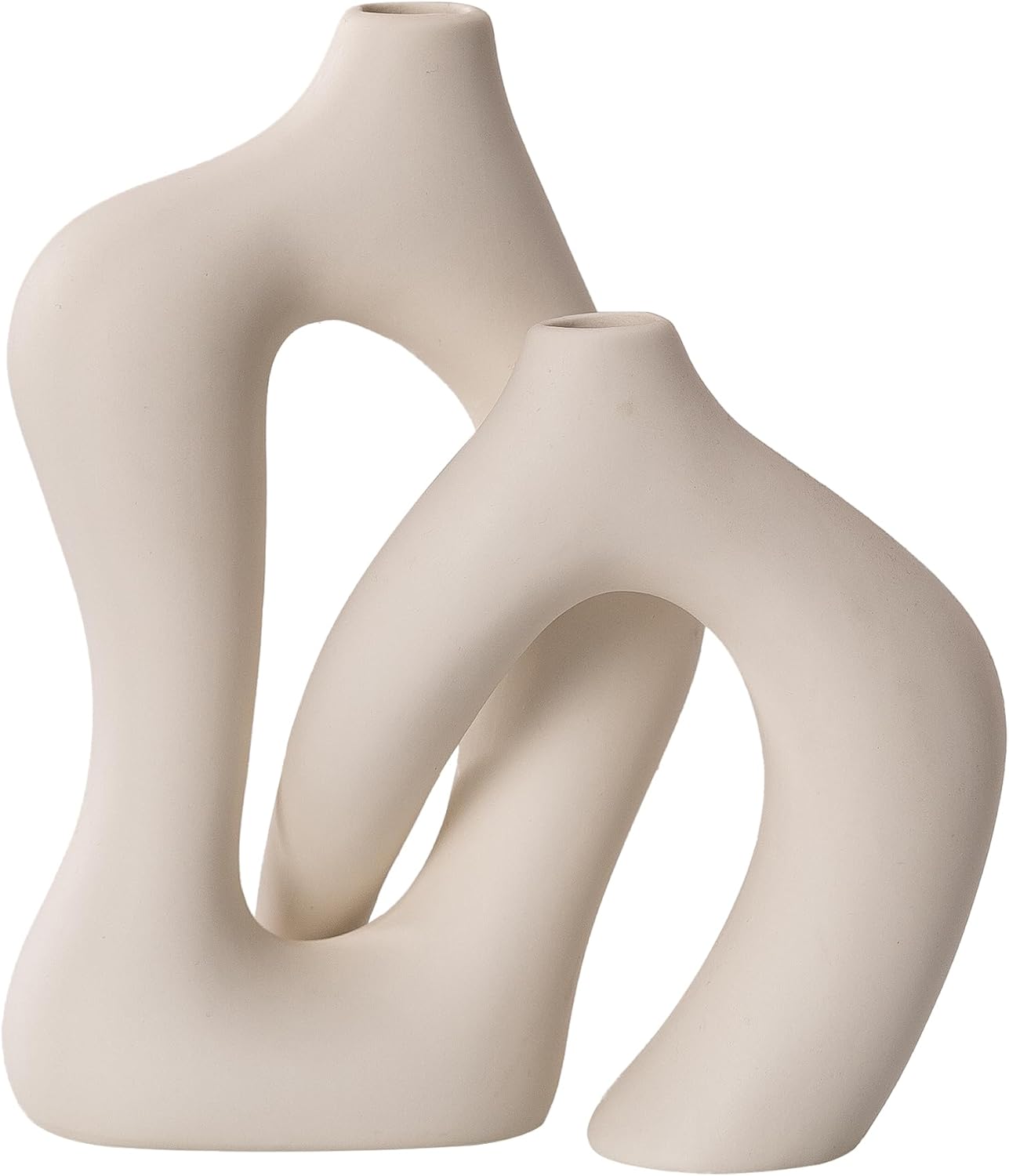 Modern White Flower Vase — Set of 2 - View 2