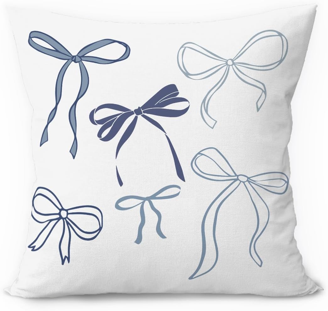 Boho Blue Pillow Cover — 18x18 — 03- Blue Coquette