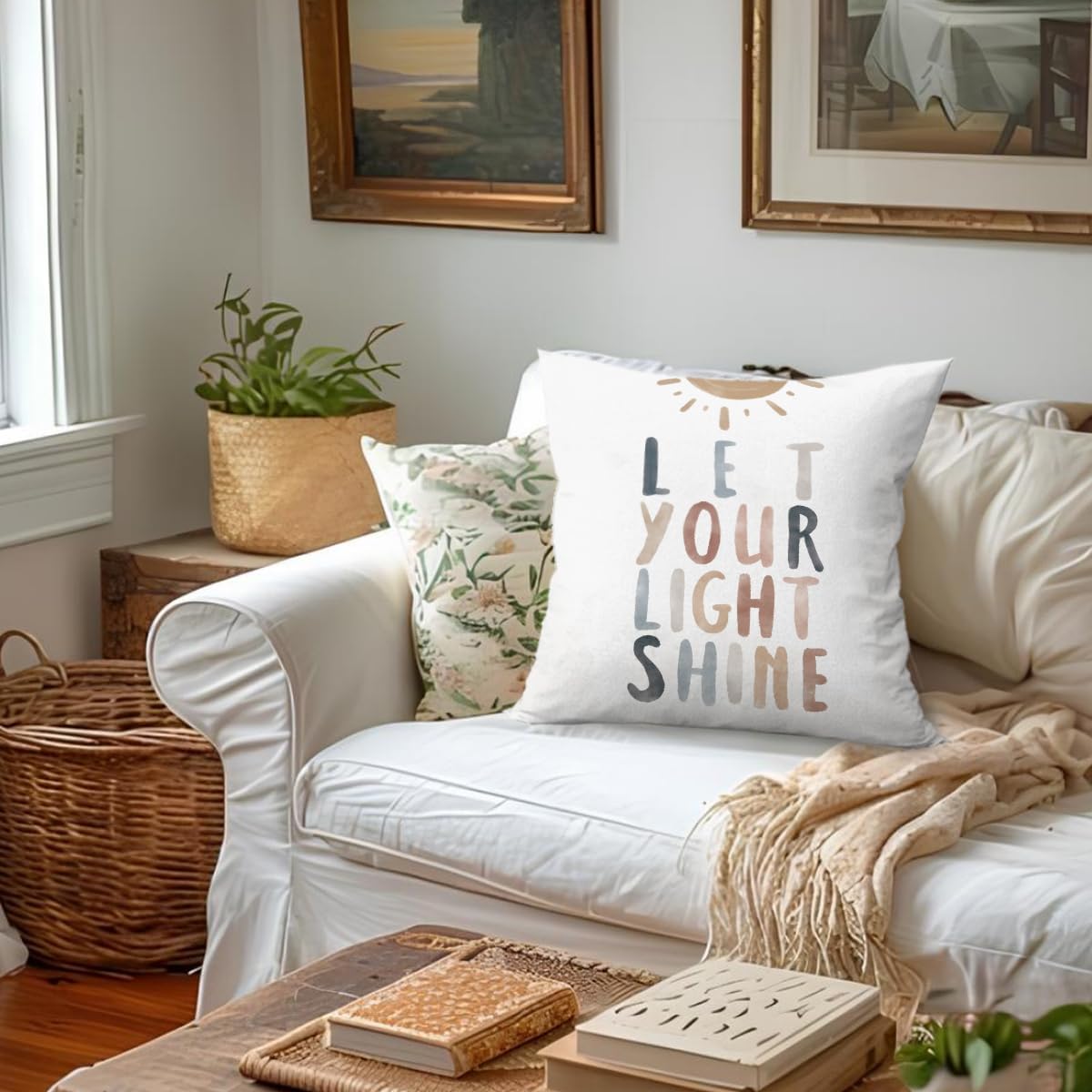Boho Blue Pillow Cover — 18x18 - View 4