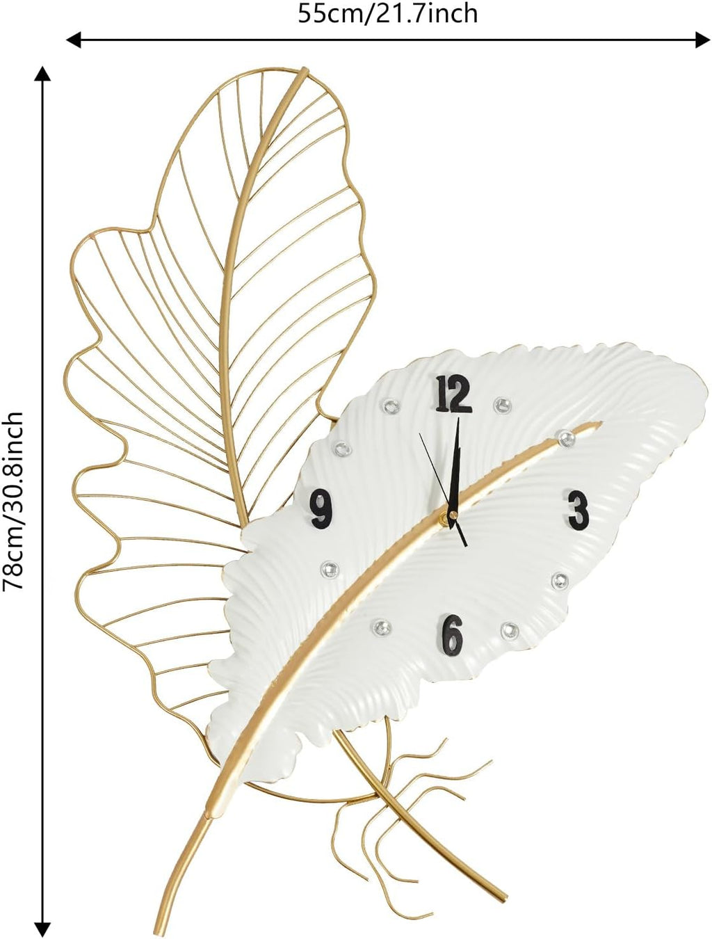 Battery Operated Luxe Black Wall Clock — 8" - View 7