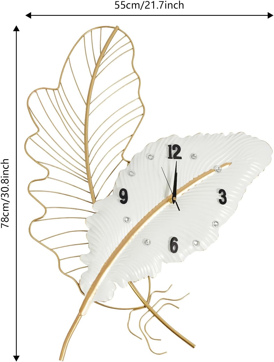 Battery Operated Luxe Black Wall Clock — 8" - View 7