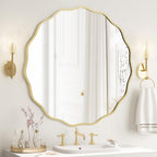 Luxe Black Round Mirror — 24" — Gold