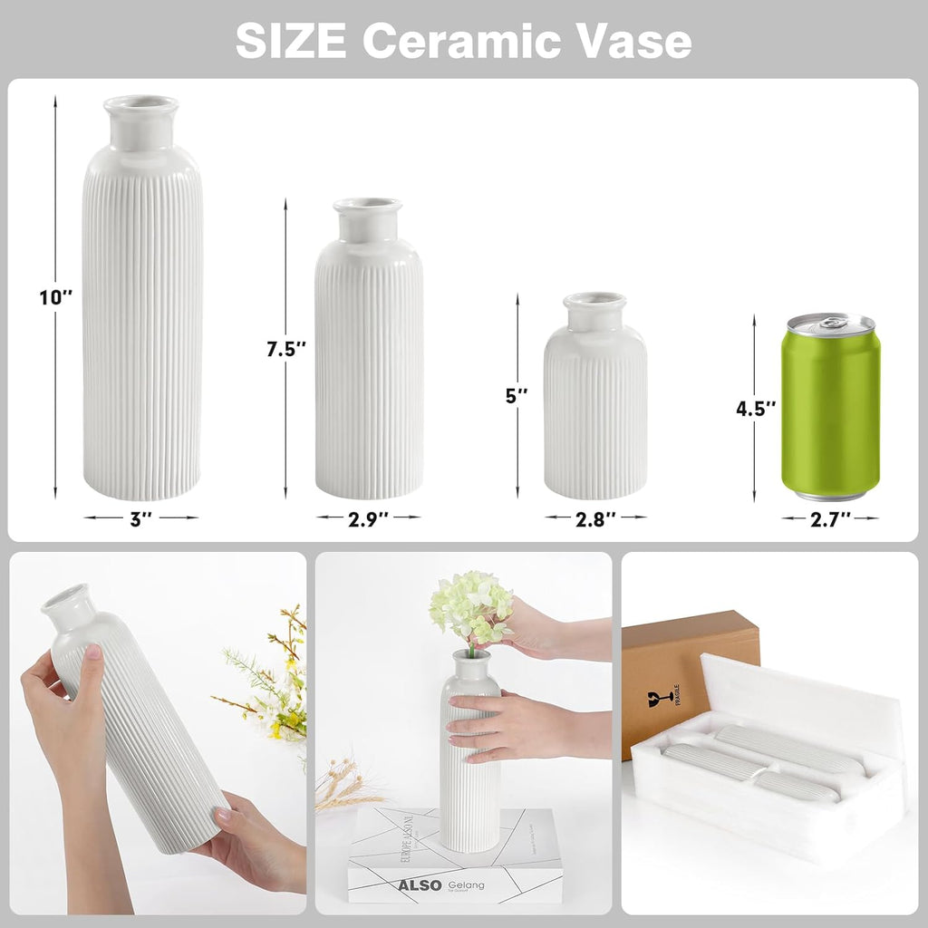 Boho Beige Flower Vase — Set of 3 - View 2
