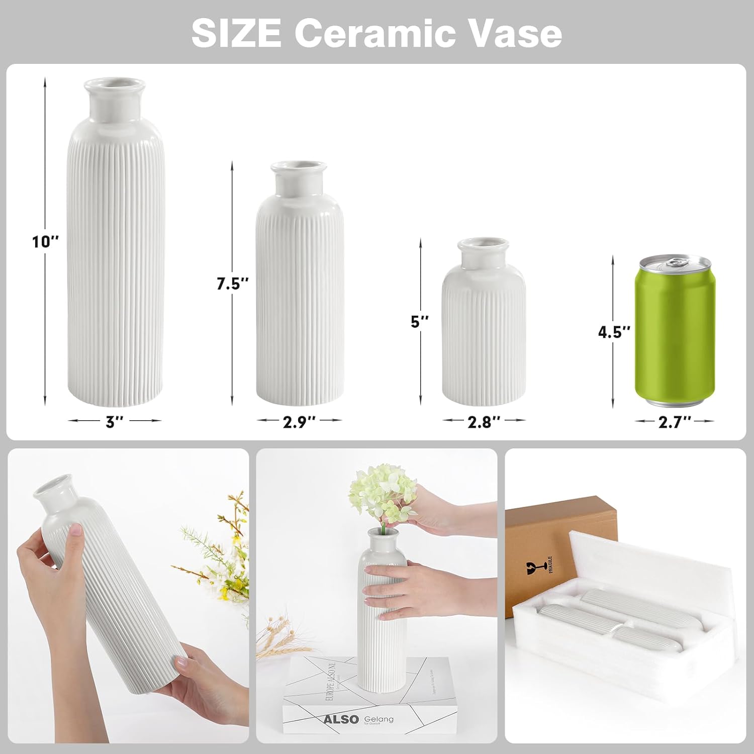 Boho Beige Flower Vase — Set of 3 - View 2