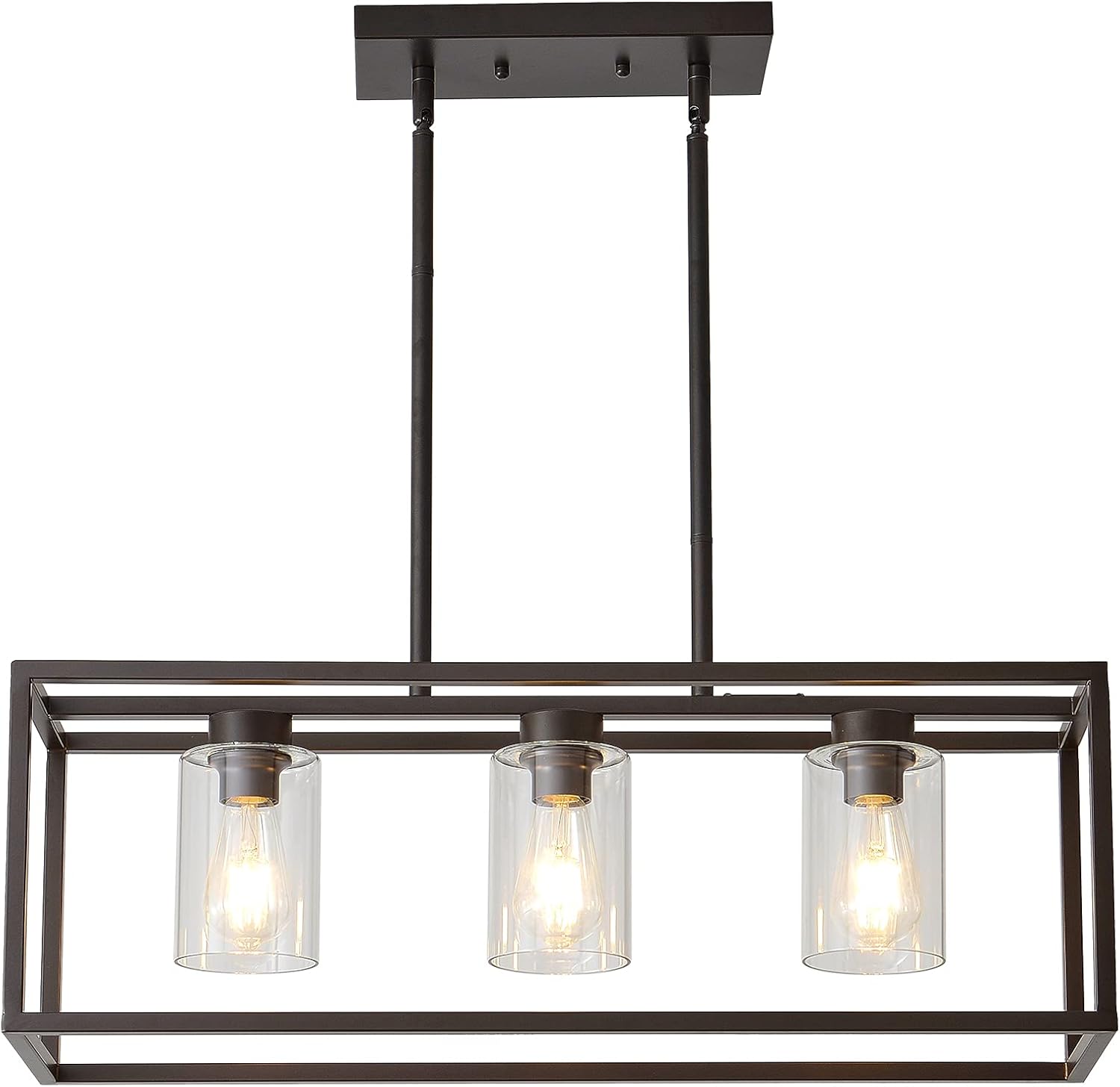Vintage Farmhouse Black Chandelier — 4-Light — Oil-Rubbed Bronze