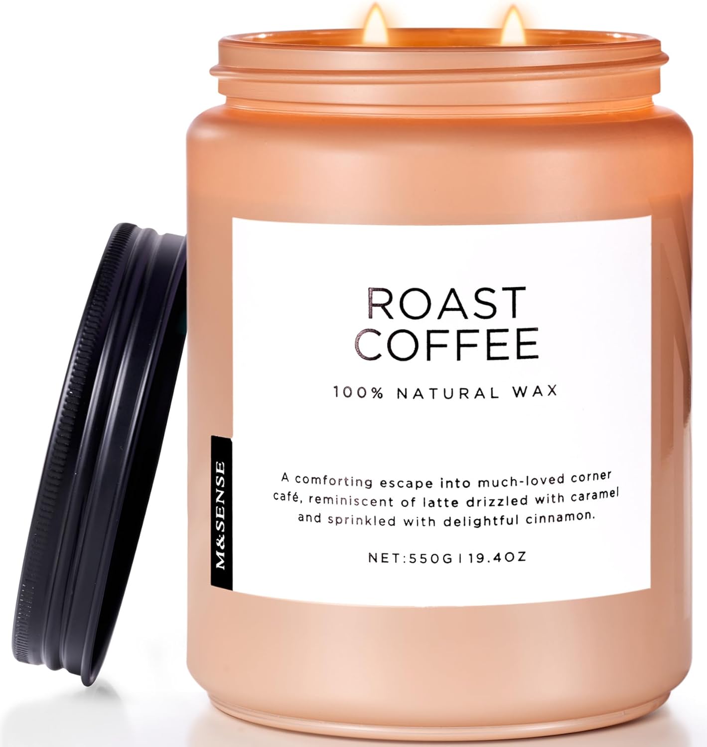 Scented Beige Soy Candle — Roasted Coffee
