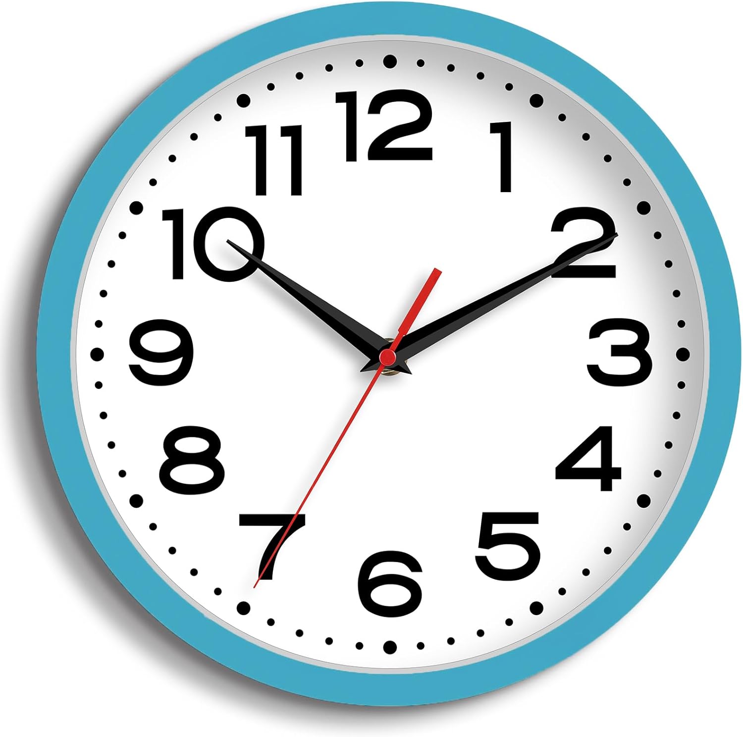 Battery Operated Modern Black Wall Clock — 8" — E_blue