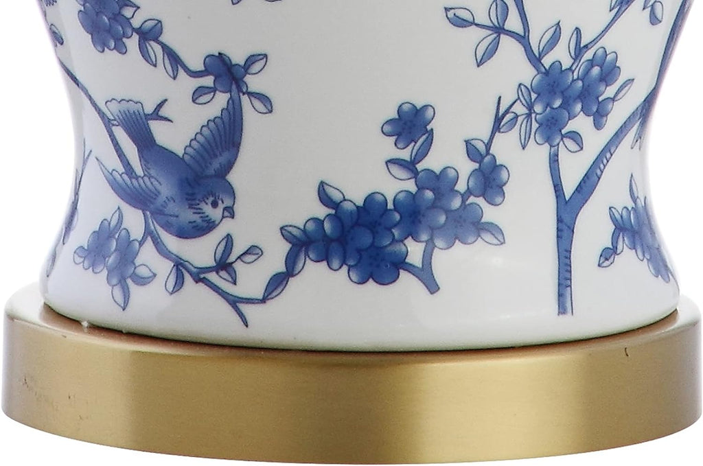 Linen Farmhouse Blue Bedside Lamp — 22" - View 7