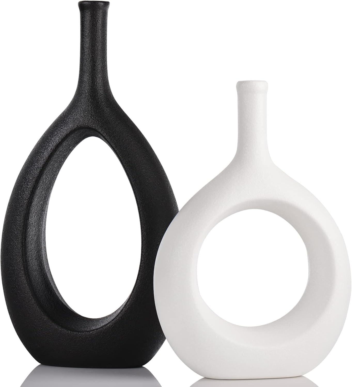 Farmhouse Black Flower Vase — Black White