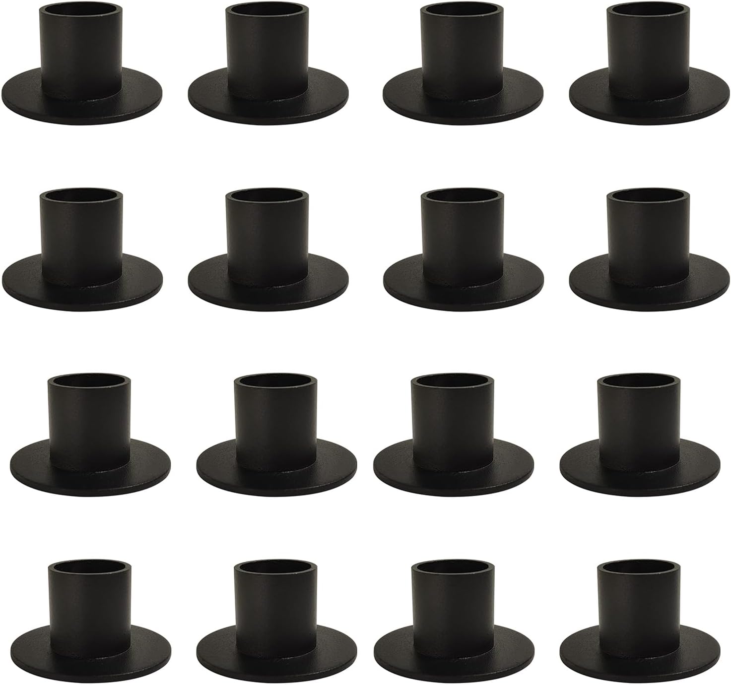 Round Black Pillar Candle — Set of 4 — Black-r-16pcs