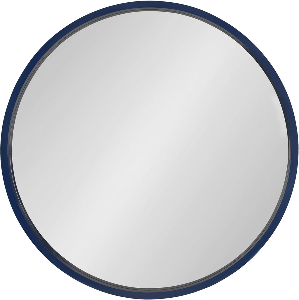Round Modern Wood Wall Mirror — 25.6" - View 6