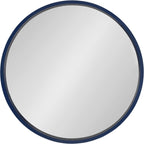Round Modern Wood Wall Mirror — 25.6" - View 6