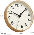 Battery Operated Modern Beige Wall Clock — 8" - View 3