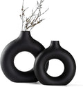 Boho Black Flower Vase — Set of 2 — Black