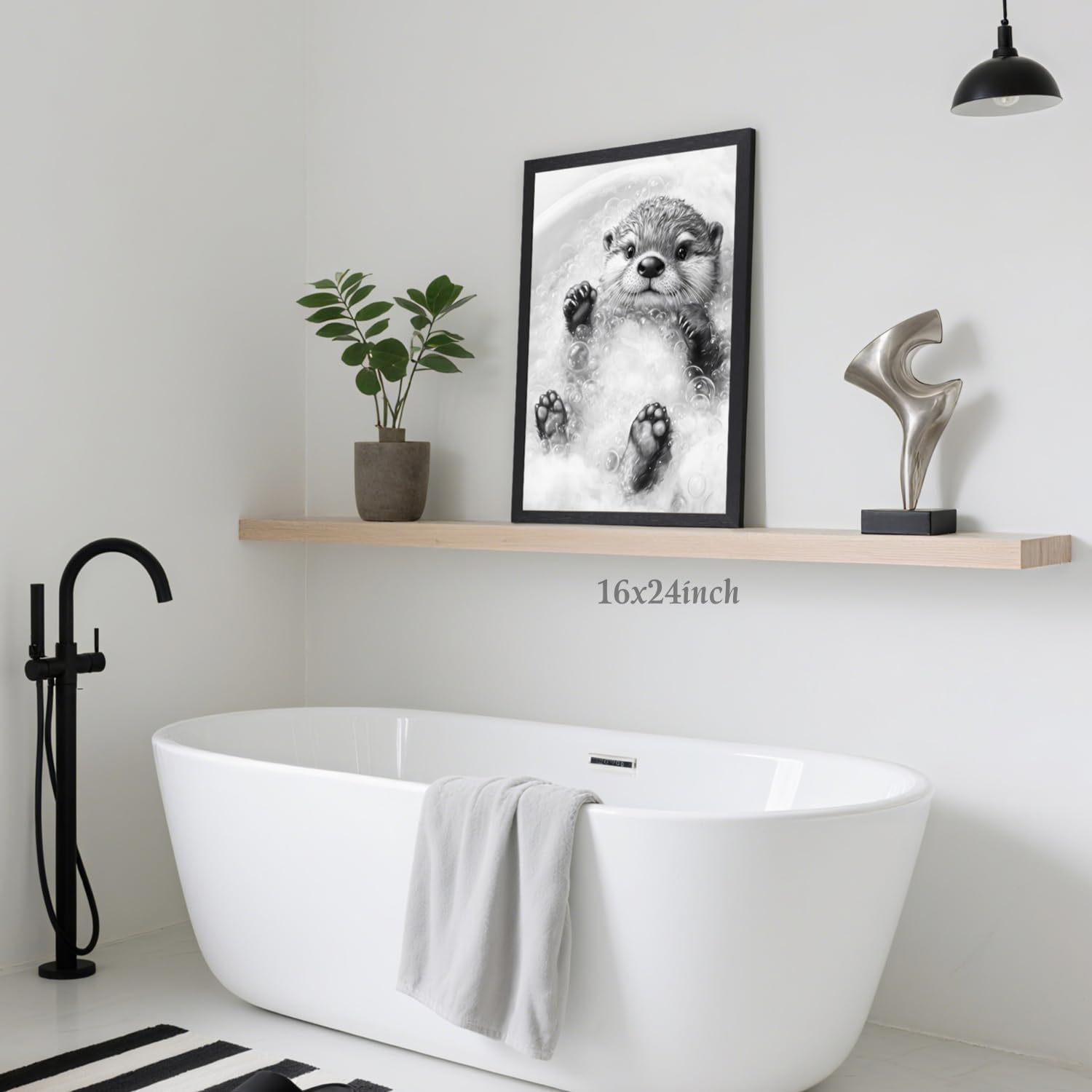 Framed Modern Black Wall Decor — 16" - View 5
