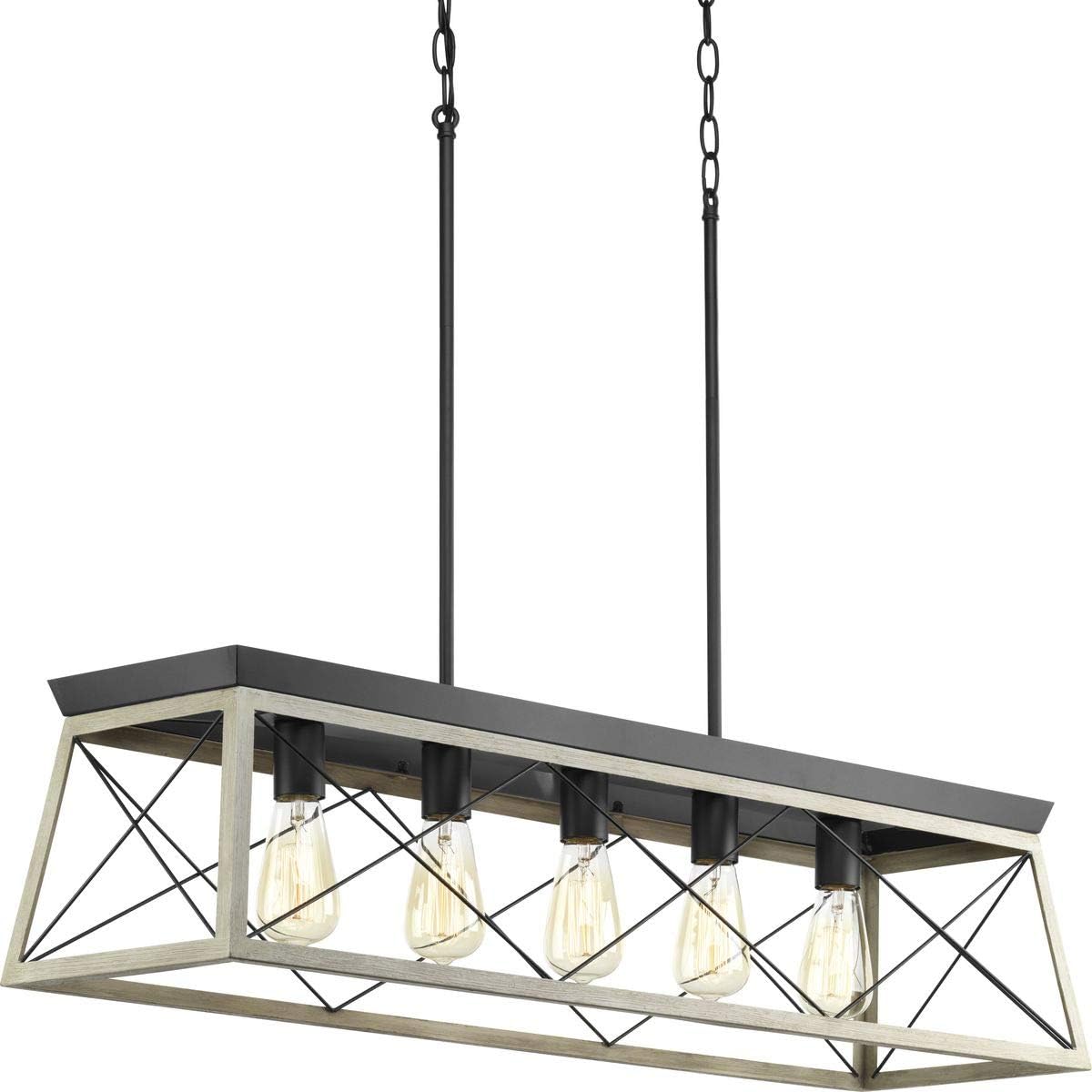 Farmhouse Black Chandelier — 5-Light — Graphite