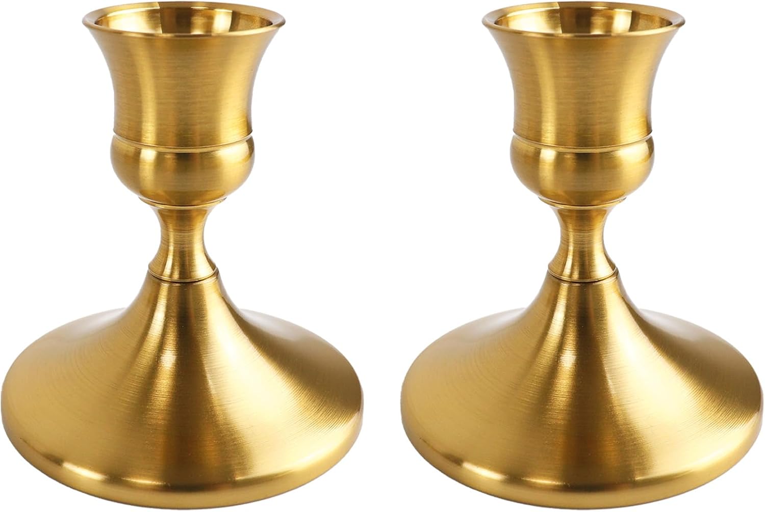 Vintage Luxe Black Candle — Set of 2 — Brass Gold