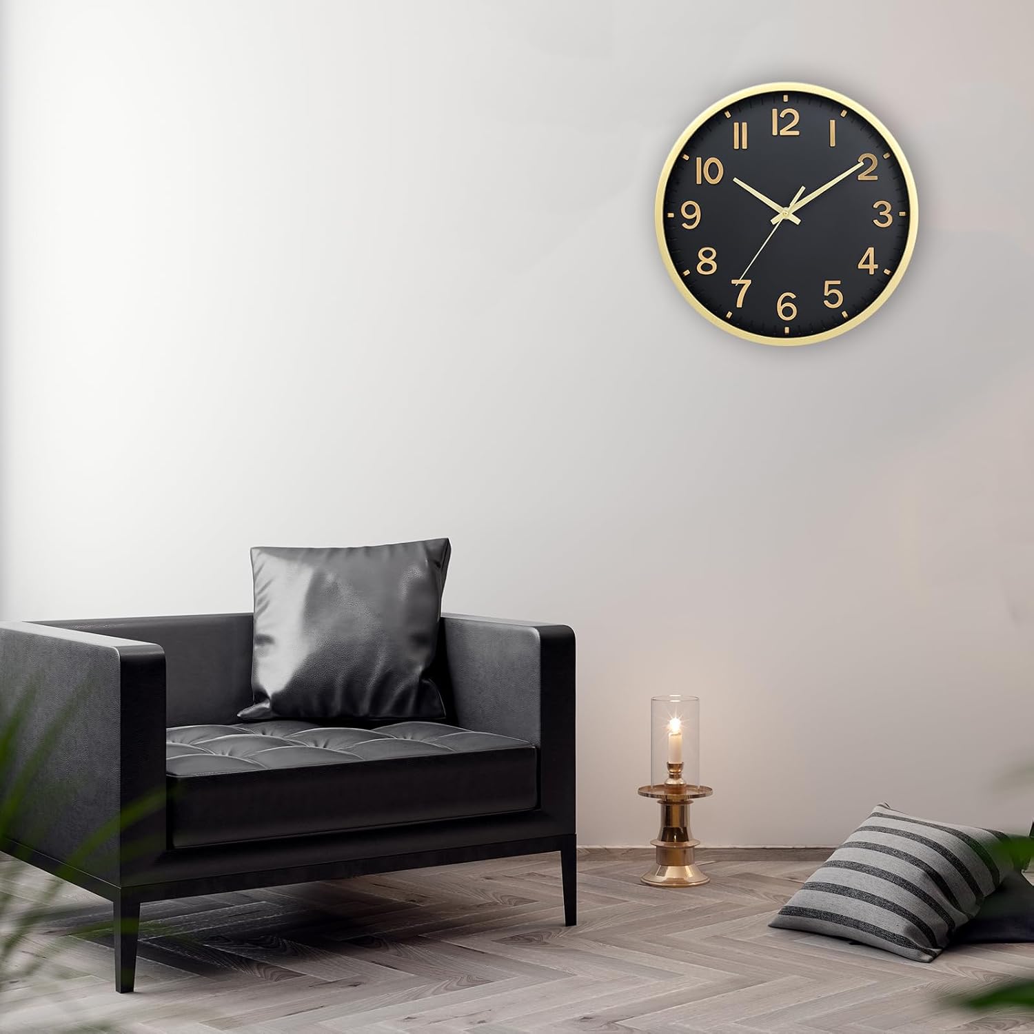 Battery Operated Luxe Beige Wall Clock — 8" - View 7