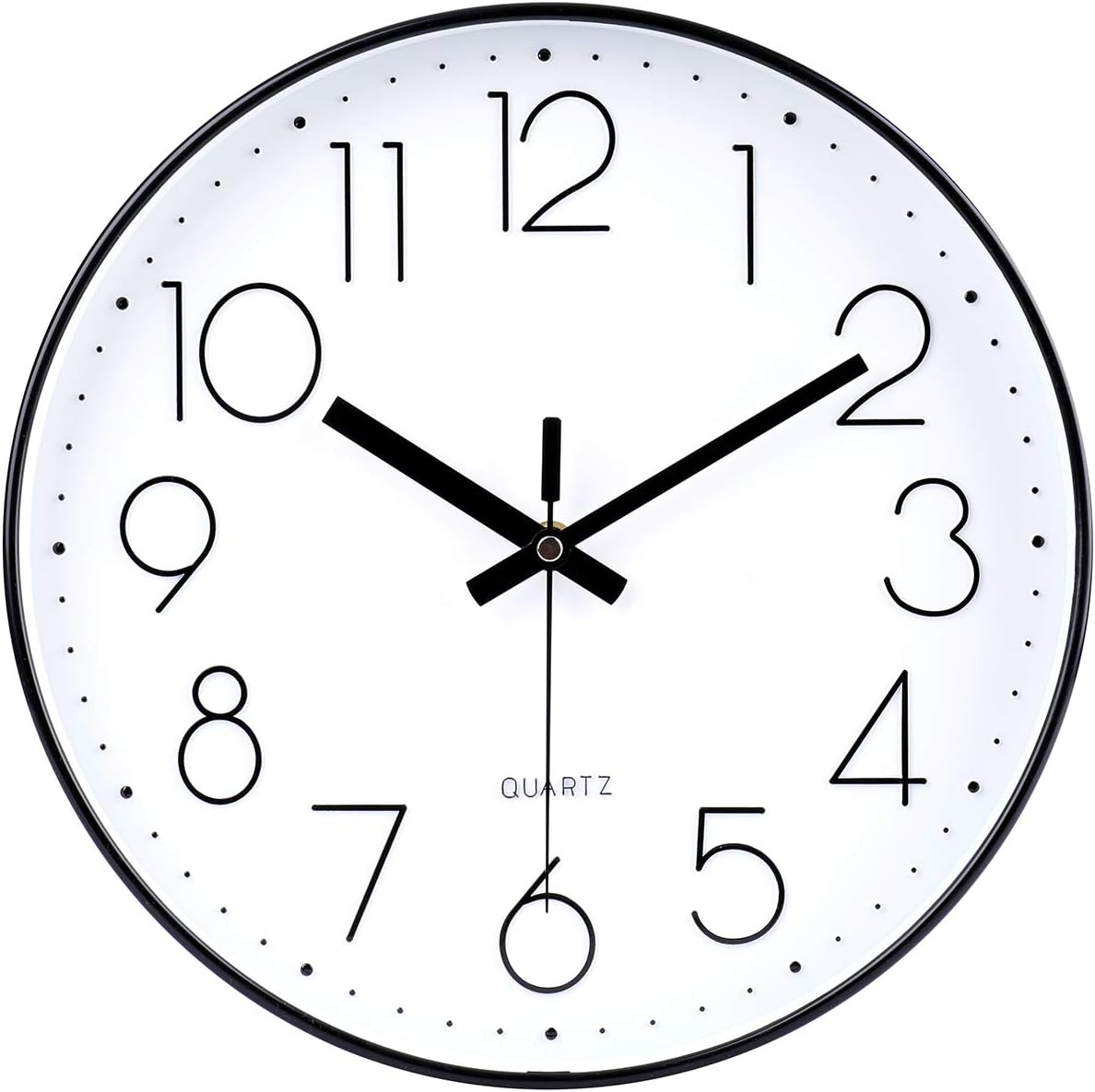 Modern Black Wall Clock — 16" — 12 Inch